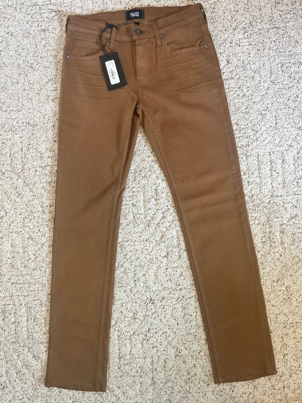 PAIGE Lennox Transcend Men's Slim Fit Jeans NWT Size 29 Marigold Tan Khaki